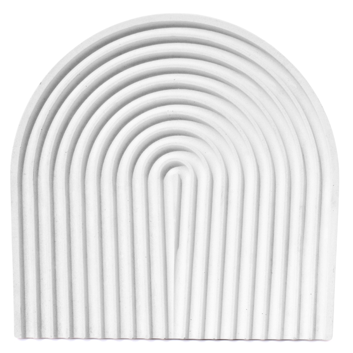 Bandeja Decorativa Arco 22cm em Cimento Artesanal - Branco
