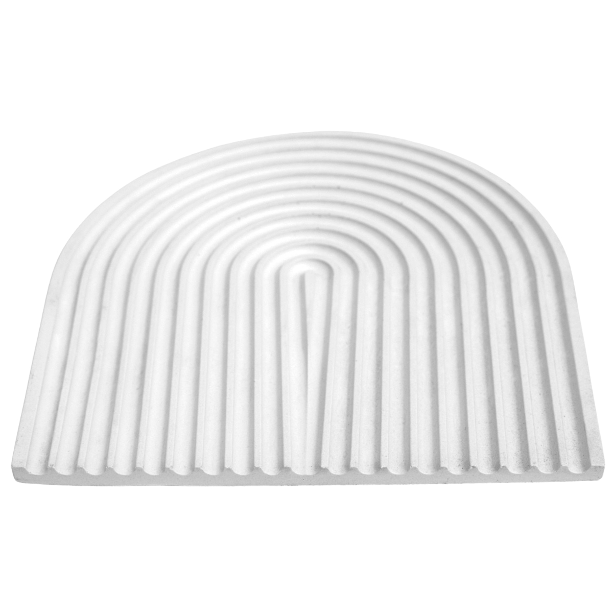 Bandeja Decorativa Arco 22cm em Cimento Artesanal - Branco