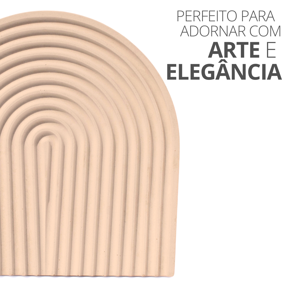 Bandeja Decorativa Arco 22cm em Cimento Artesanal - Cinza