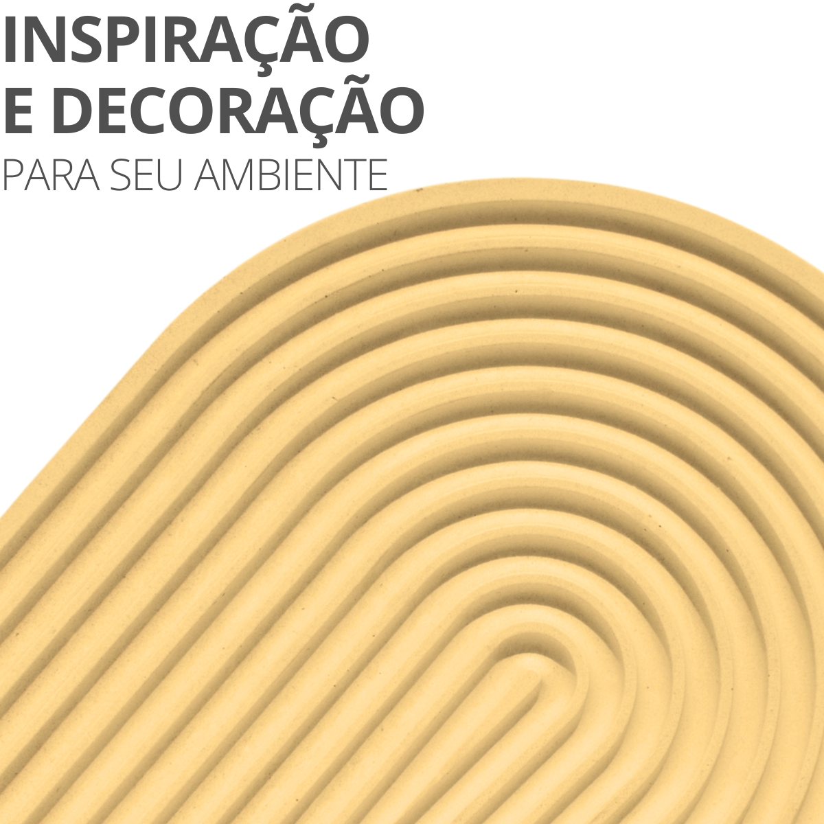 Bandeja Decorativa Arco 22cm em Cimento Artesanal - Palha
