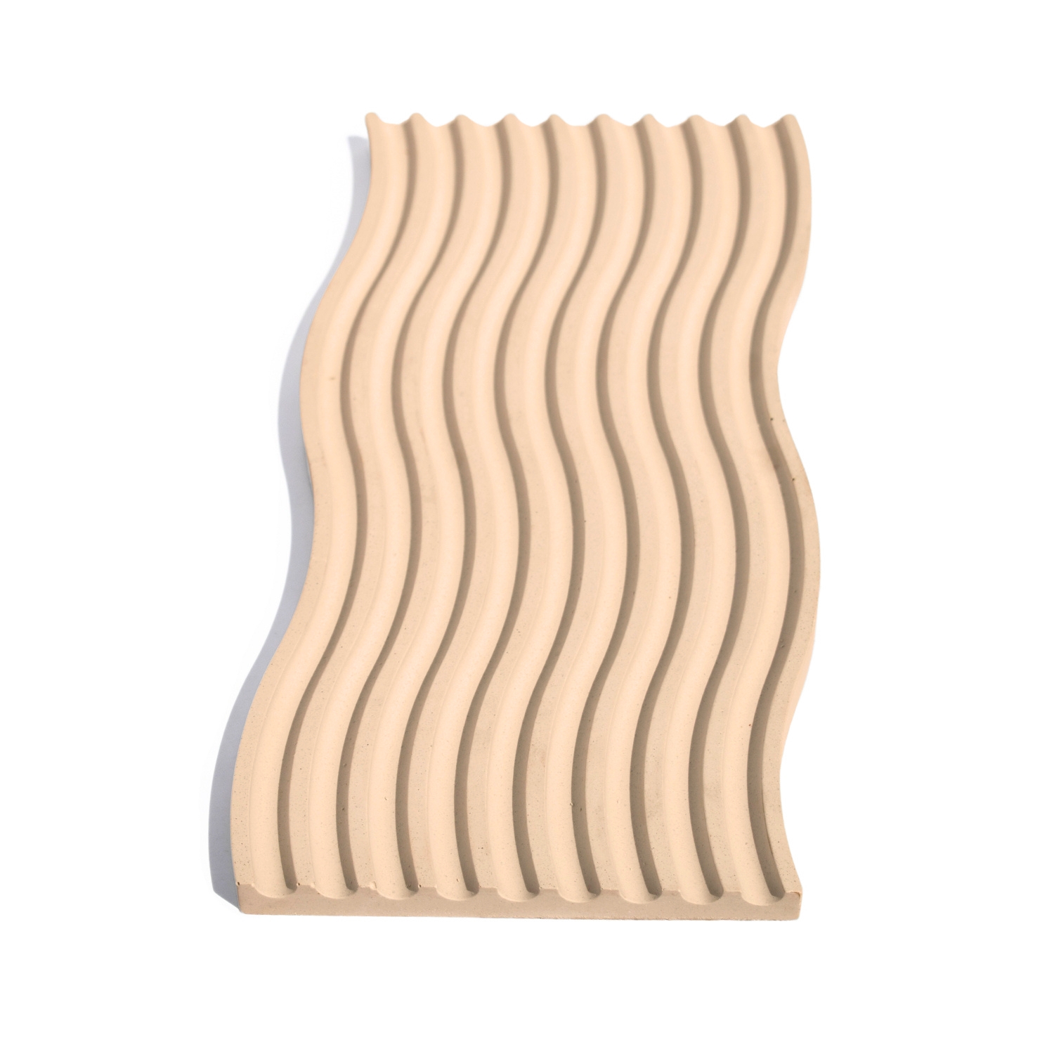 Bandeja Decorativa Ondas Artesanal M 25x12cm Em Resina Mineral - Palha
