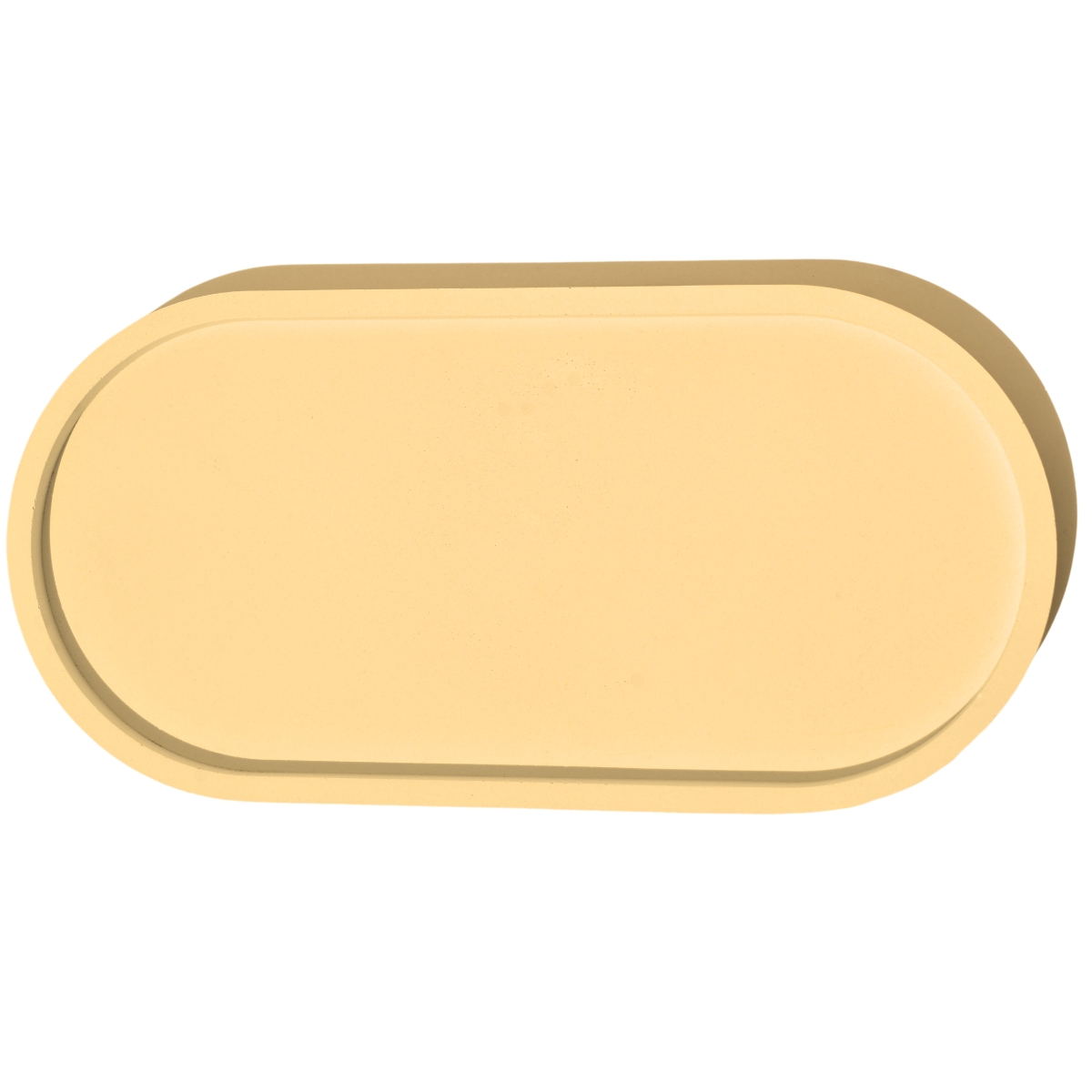 Bandeja Decorativa Oval  24cm em Cimento Artesanal - Amarelo