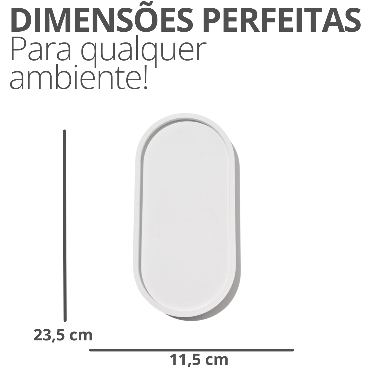 Bandeja Decorativa Oval  24cm em Cimento Artesanal - Amarelo