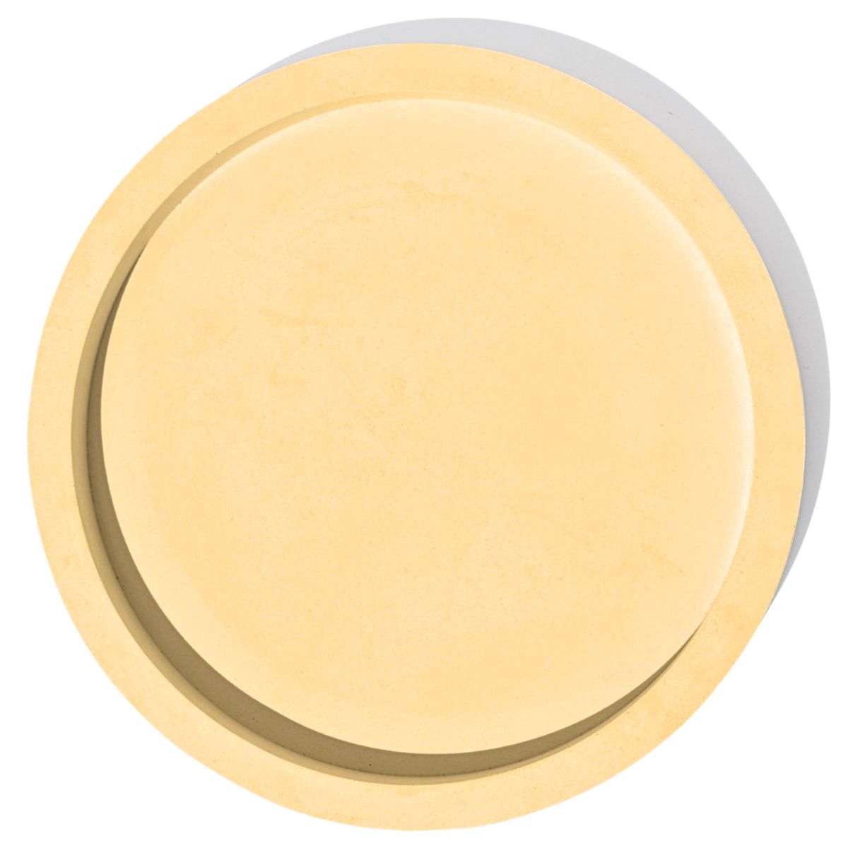 Bandeja Decorativa Redonda 24cm em Cimento Artesanal - Amarelo
