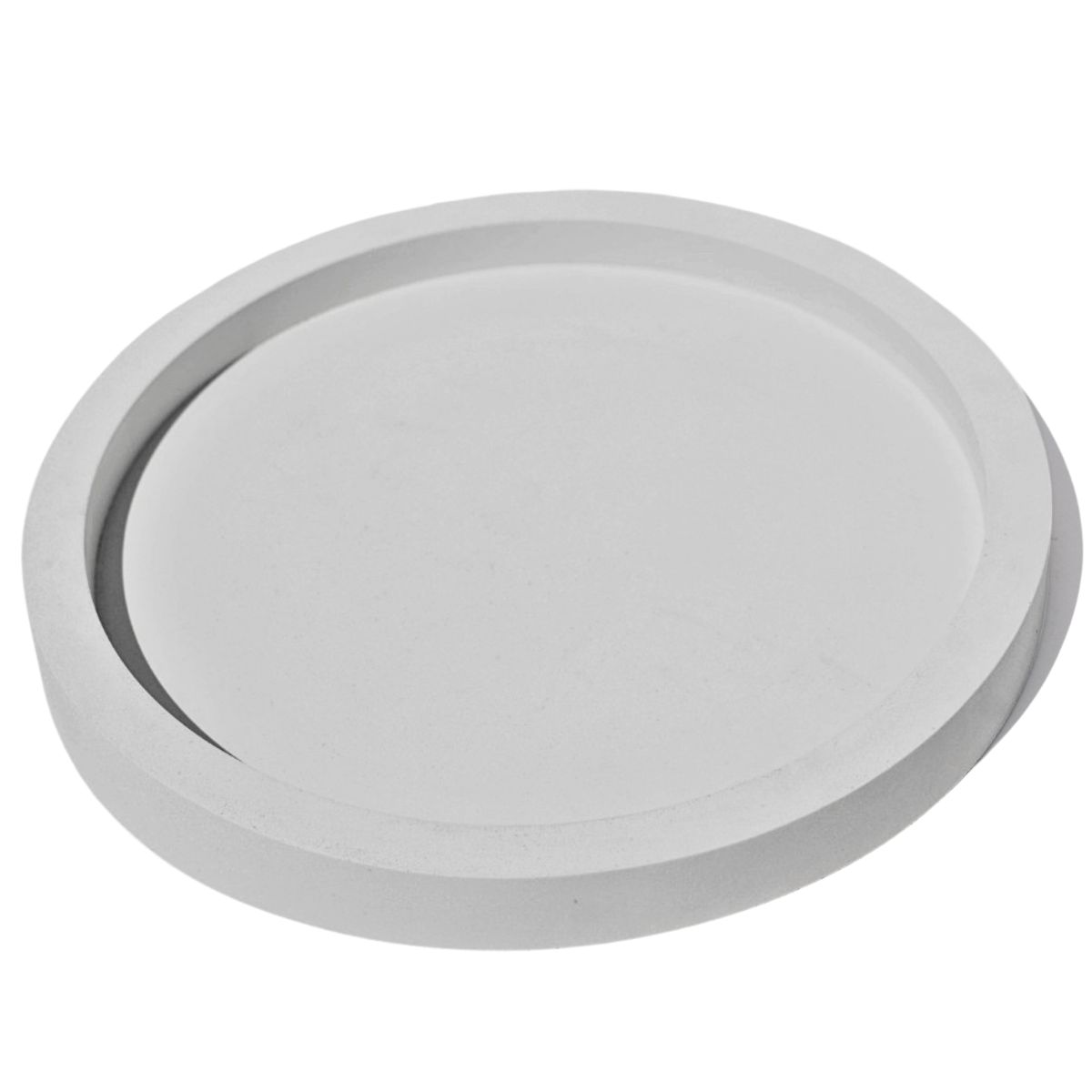 Bandeja Decorativa Redonda 24cm em Cimento Artesanal - Cinza