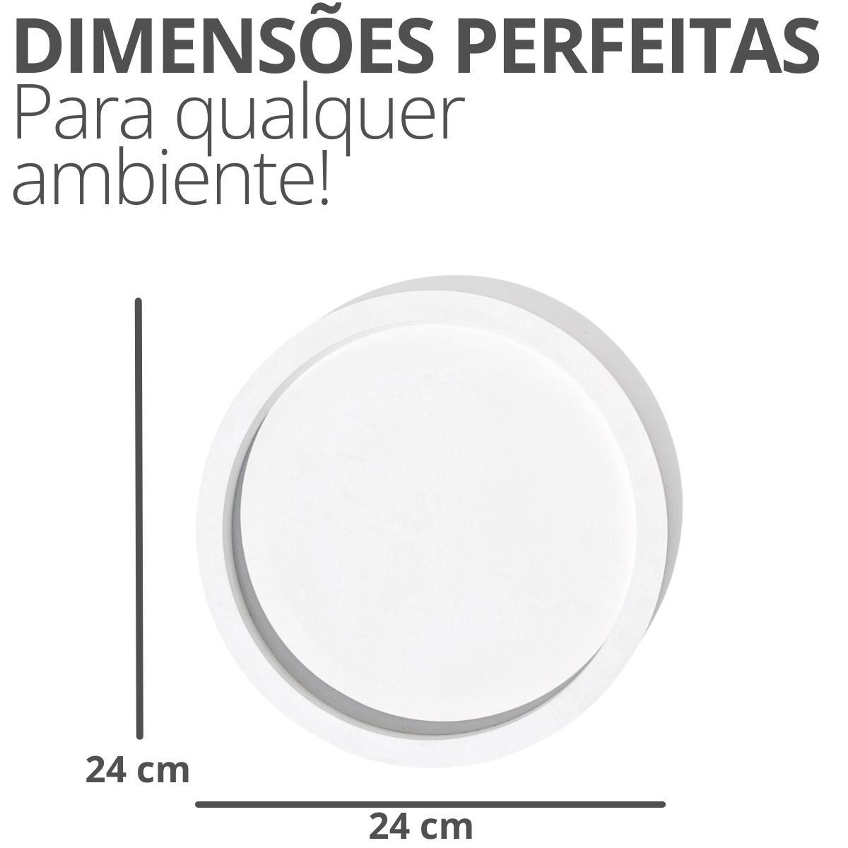 Bandeja Decorativa Redonda 24cm em Cimento Artesanal - Palha