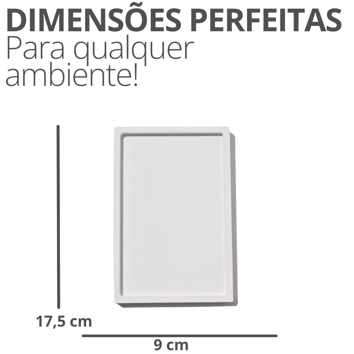 Bandeja Decorativa Retangular 17,5cm em Cimento Artesanal - Amarelo