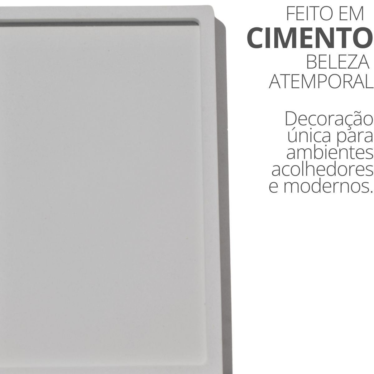 Bandeja Decorativa Retangular 17,5cm em Cimento Artesanal - Amarelo