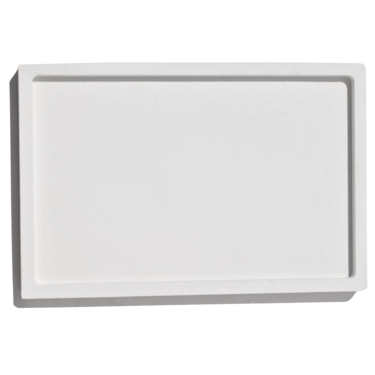 Bandeja Decorativa Retangular 17,5cm em Cimento Artesanal - Branco