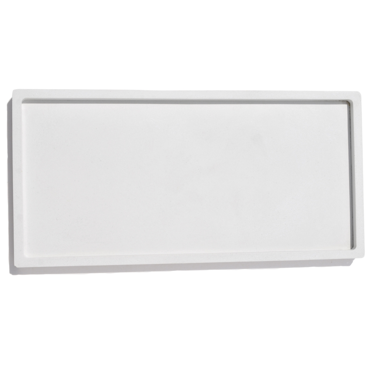 Bandeja Decorativa Retangular 23,5cm em Cimento Artesanal - Branco