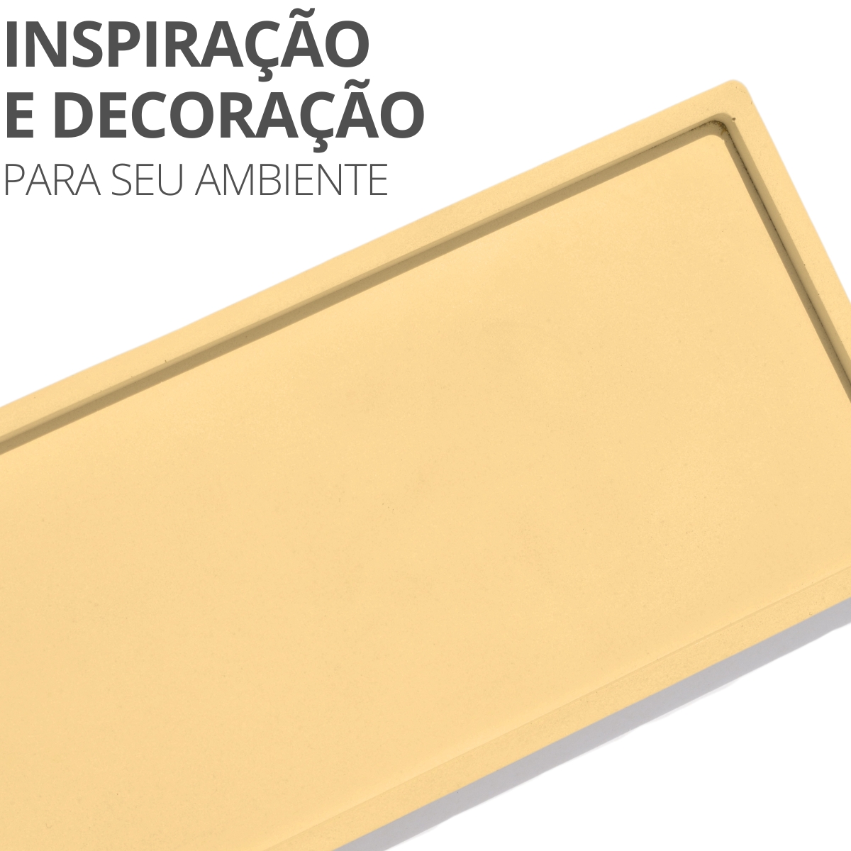 Bandeja Decorativa Retangular 23,5cm em Cimento Artesanal - Cinza