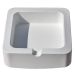 Cinzeiro Quadrado 9cm Aleta Artesanal Em Cimento - Branco