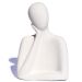 Estátua Artesanal Família Pai 9 cm em Cimento - Branco