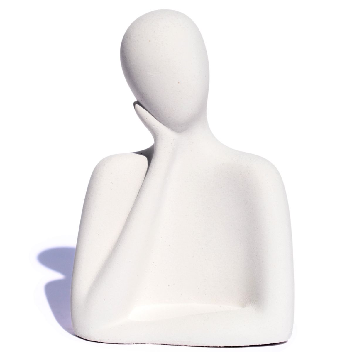 Estátua Artesanal Família Pai 9 cm em Cimento - Branco