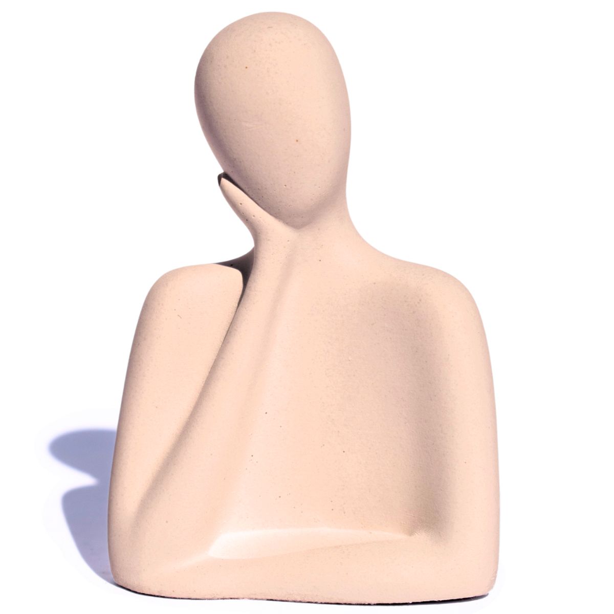 Estátua Artesanal Família Pai 9 cm em Cimento - Palha