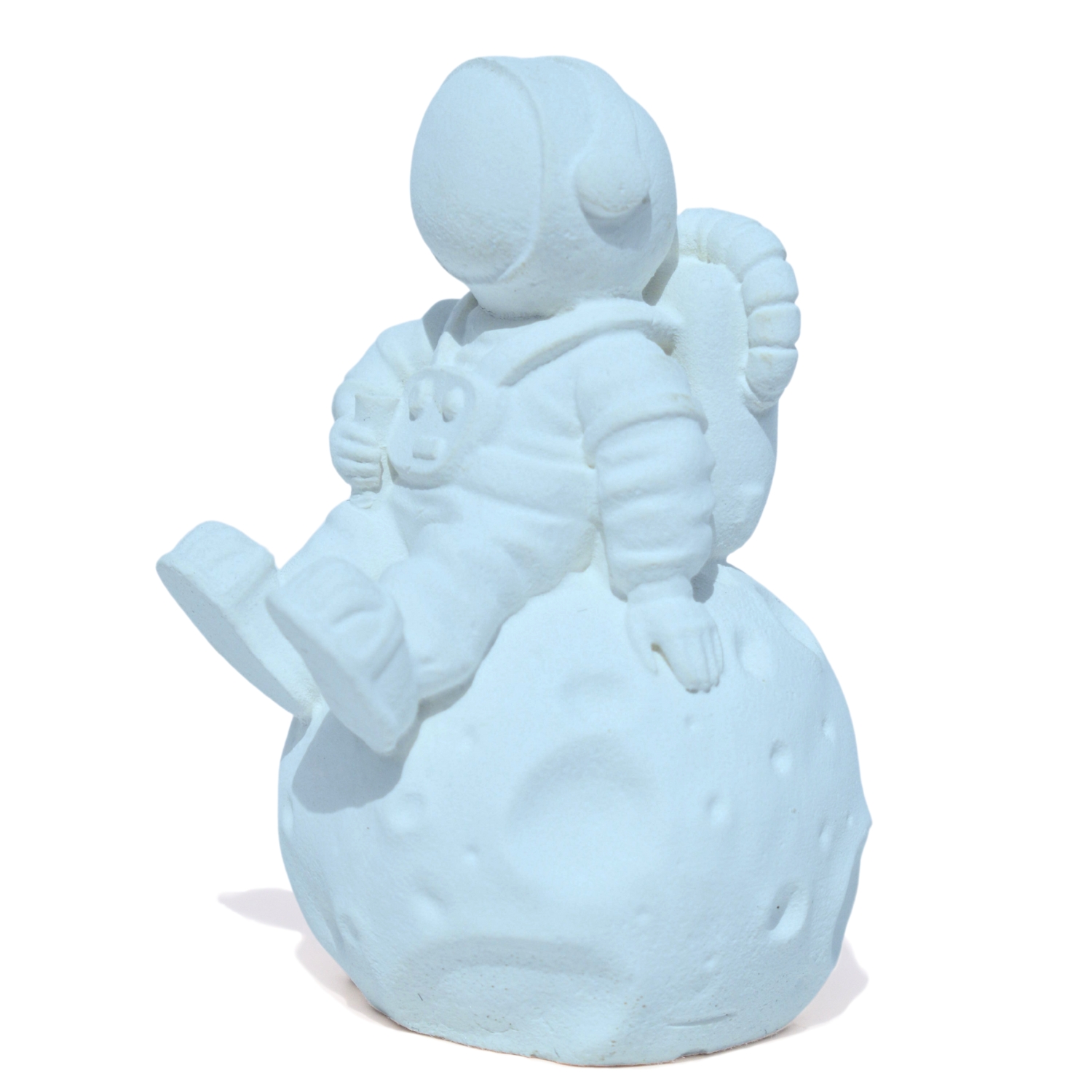 Estátua Decorativa Artesanal Astronauta 7,5cm em Cimento - Azul