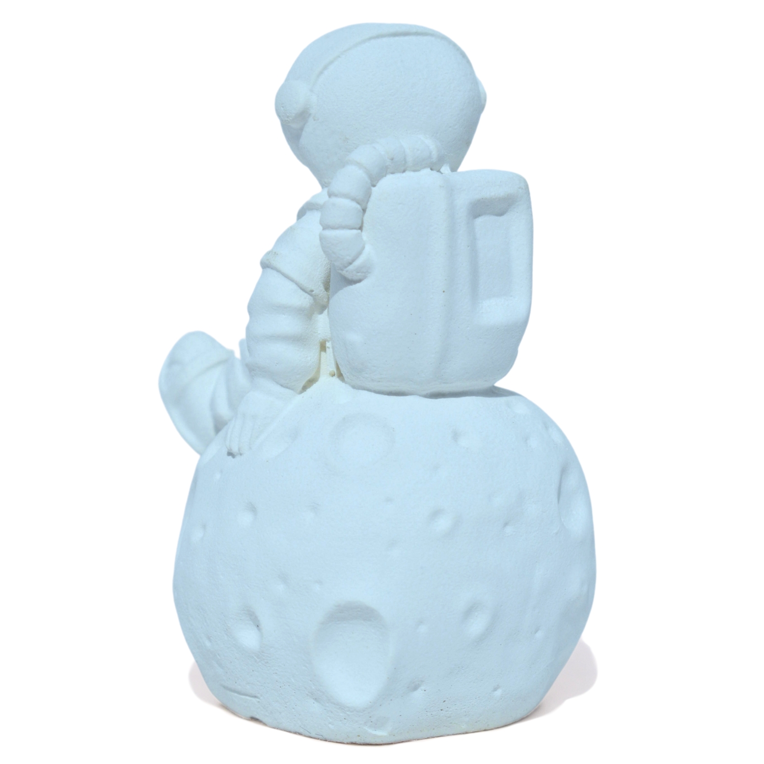 Estátua Decorativa Artesanal Astronauta 7,5cm em Cimento - Azul