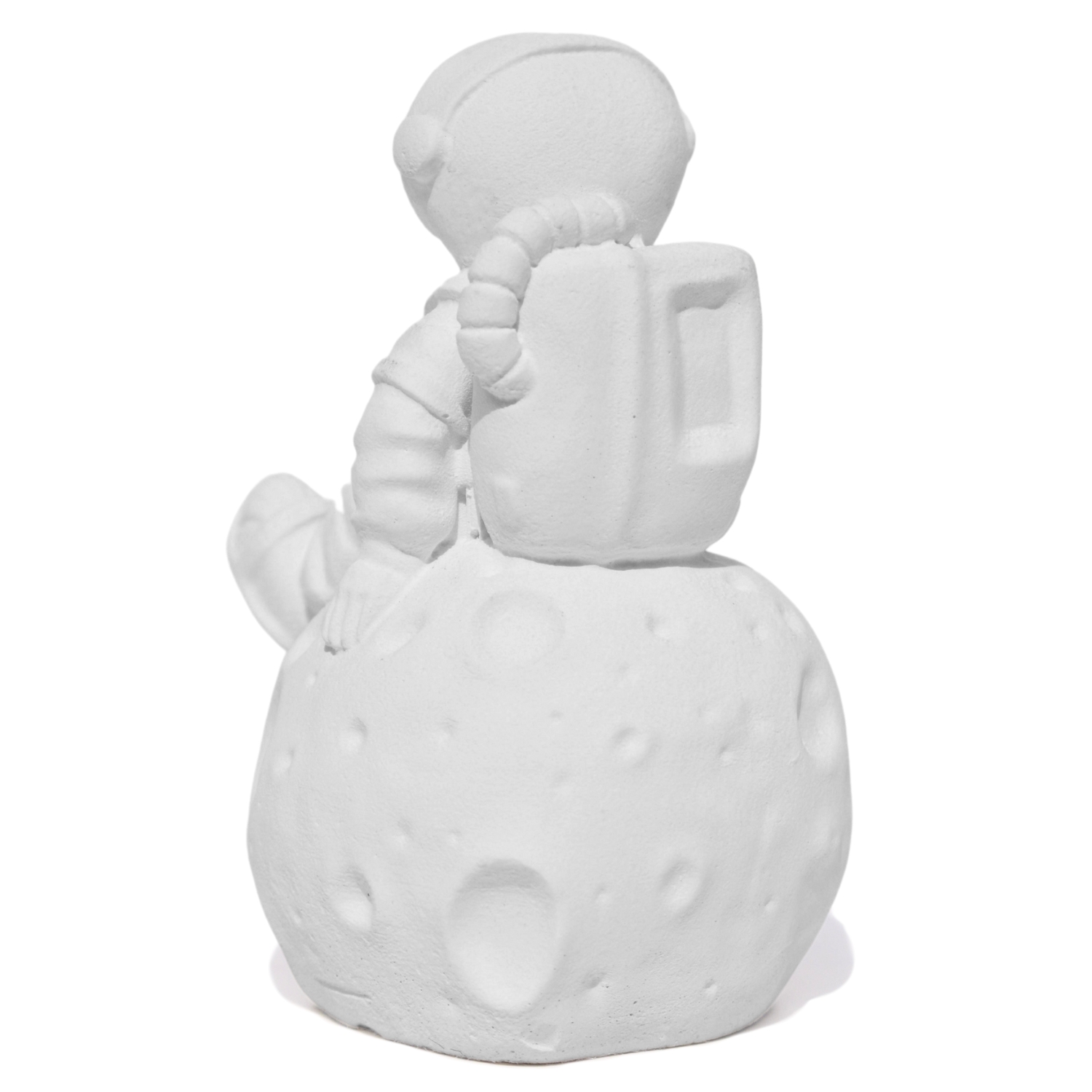 Estátua Decorativa Artesanal Astronauta 7,5cm em Cimento - Branco