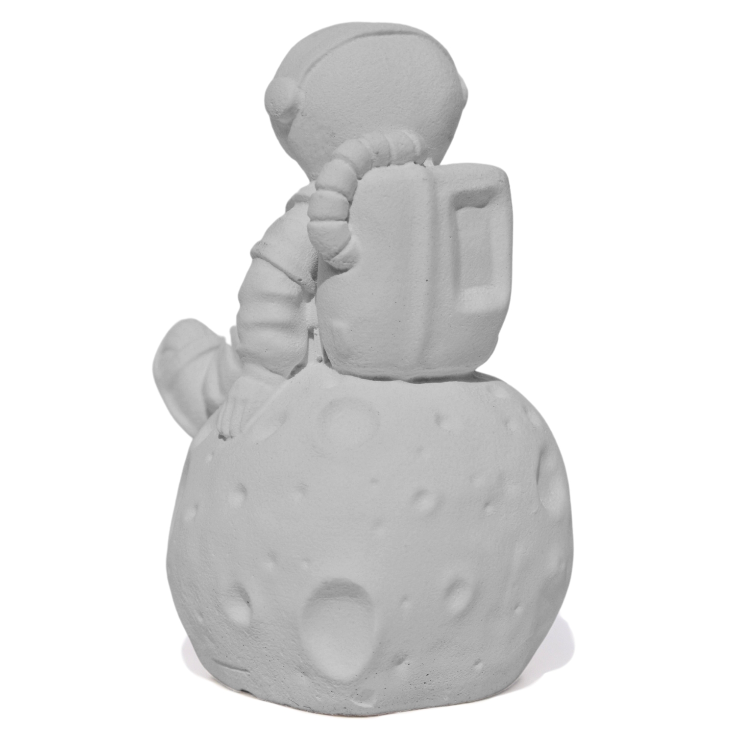 Estátua Decorativa Artesanal Astronauta 7,5cm em Cimento - Cinza