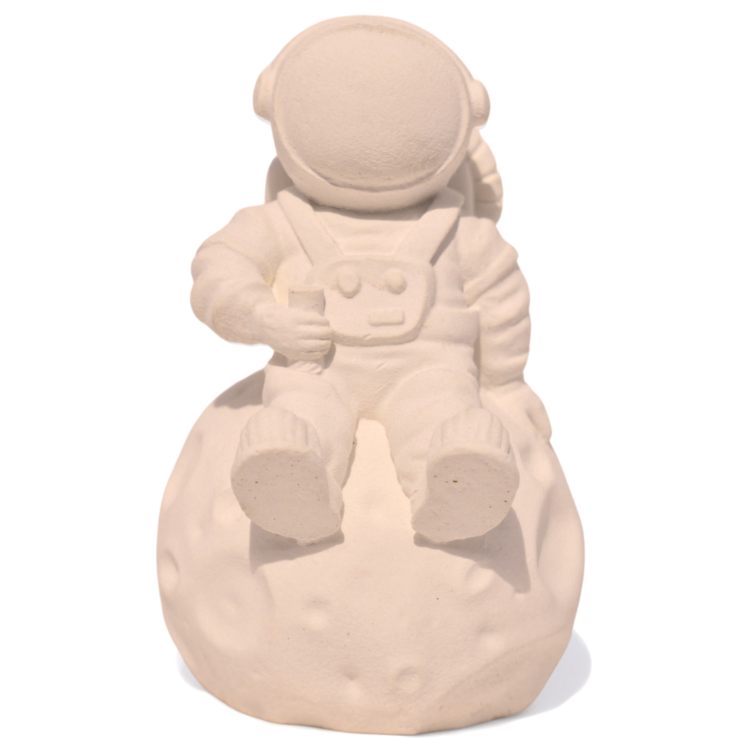 Estátua Decorativa Artesanal Astronauta 7,5cm em Cimento - Palha