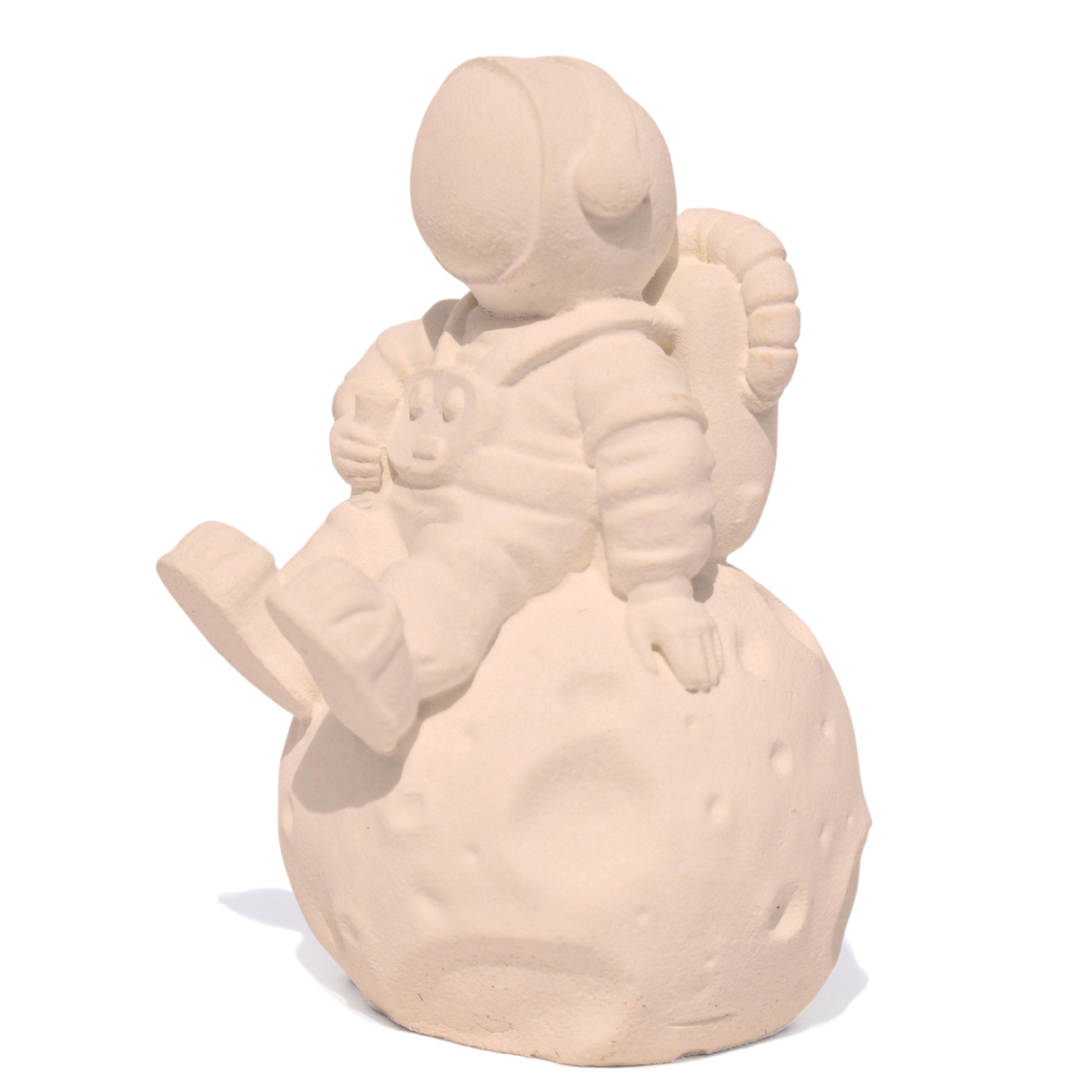 Estátua Decorativa Artesanal Astronauta 7,5cm em Cimento - Palha
