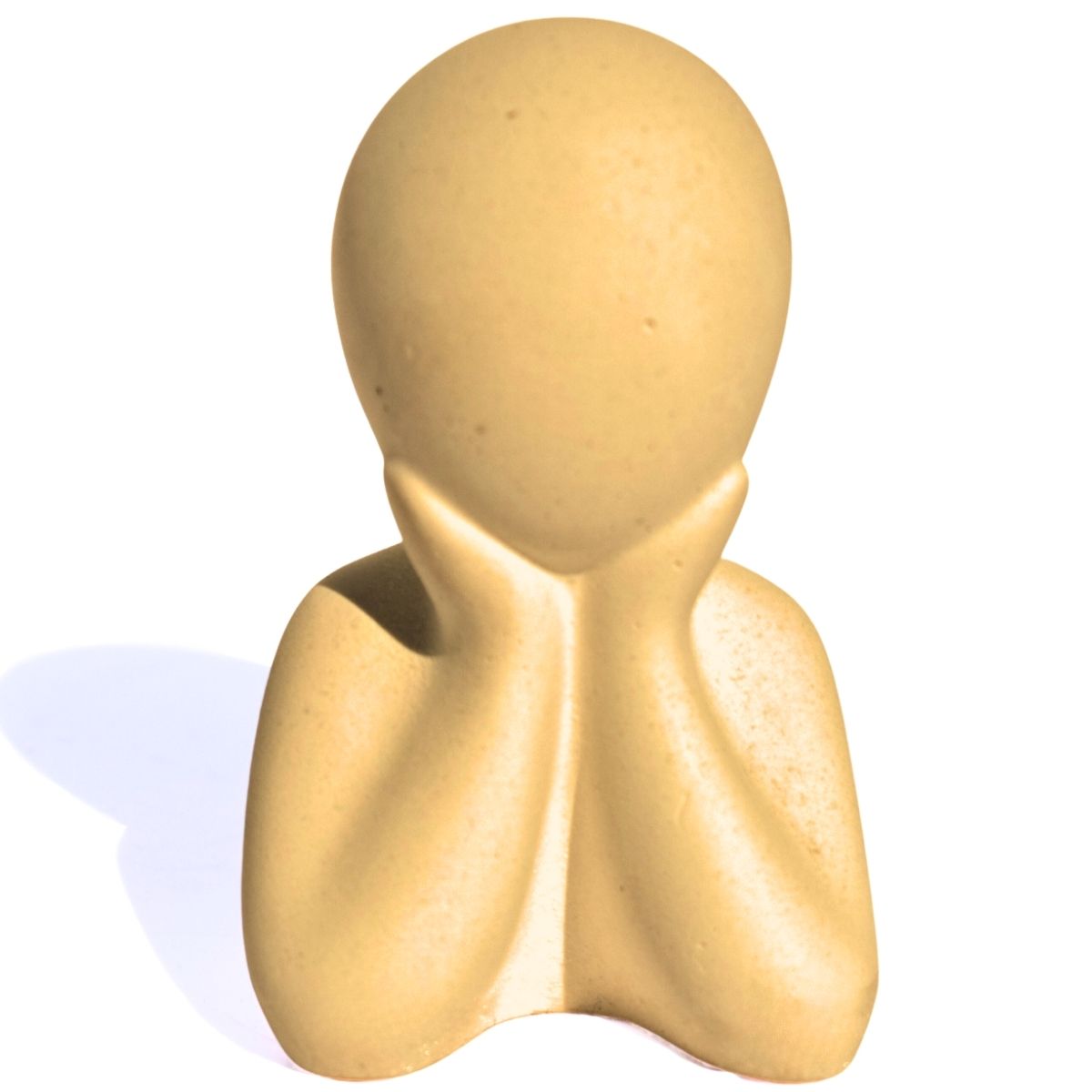 Estátua Decorativa Família Filho(a) 6cm em Cimento Artesanal - Amarelo