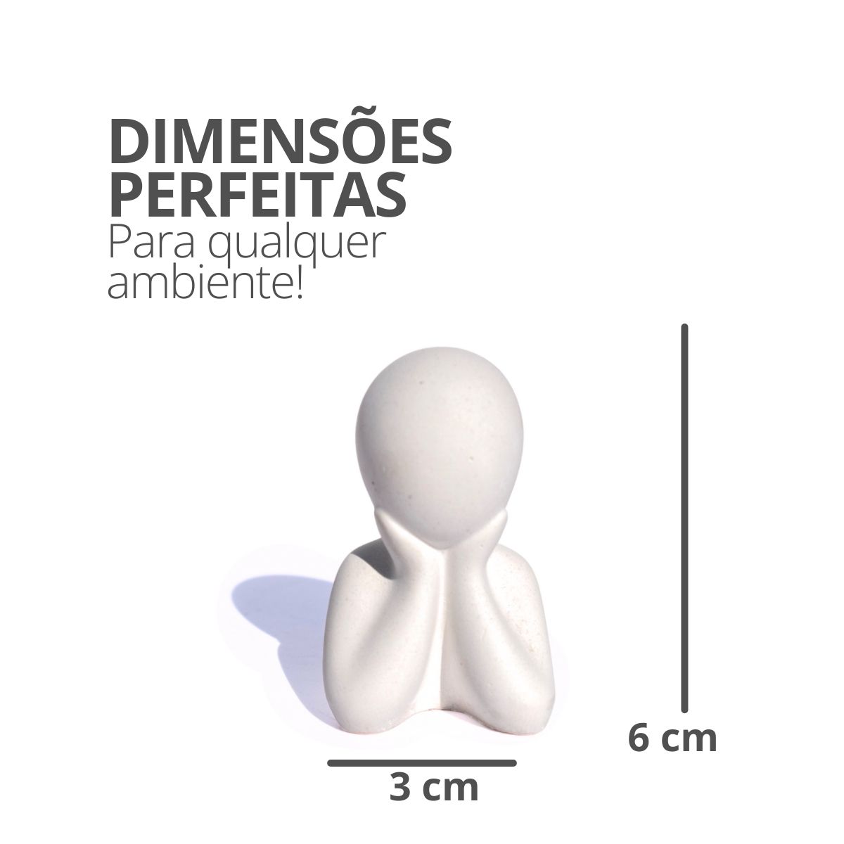 Estátua Decorativa Família Filho(a) 6cm em Cimento Artesanal - Palha