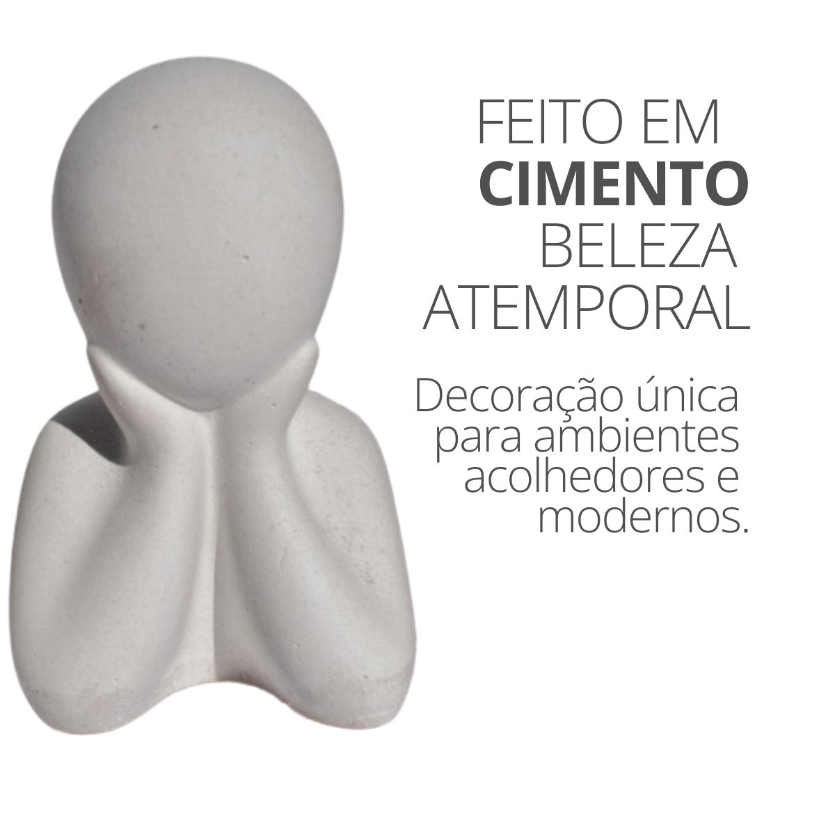 Estátua Decorativa Família Filho(a) 6cm em Cimento Artesanal - Palha