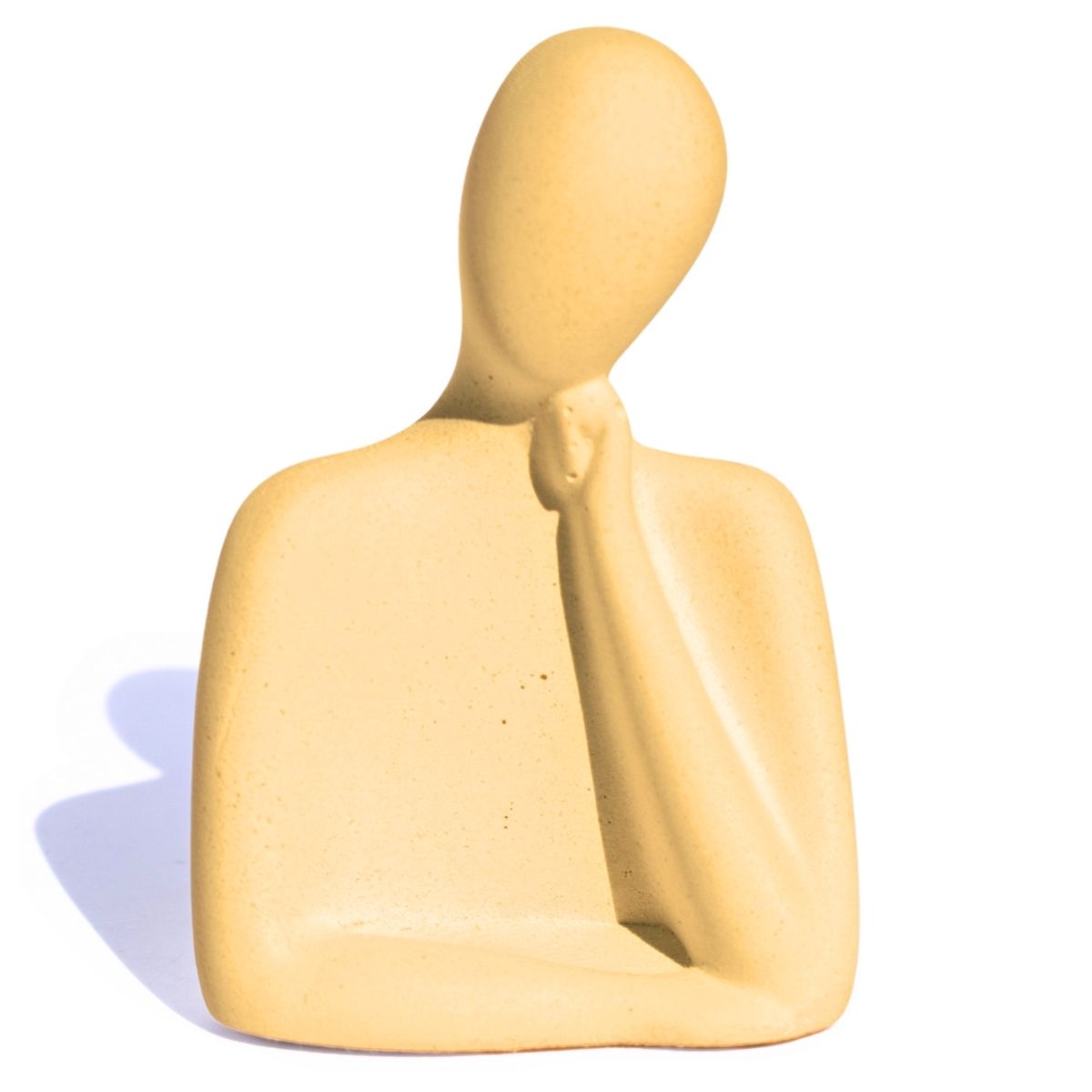 Estátua Decorativa Família Mãe 8cm em Cimento Artesanal - Amarelo