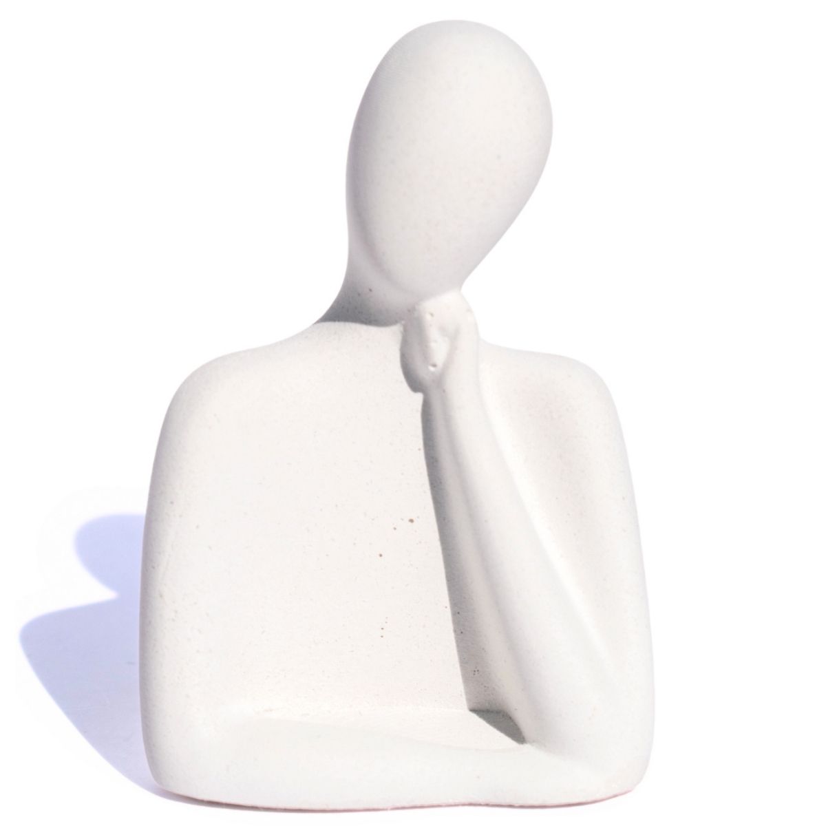 Estátua Decorativa Família Mãe 8cm em Cimento Artesanal - Branco