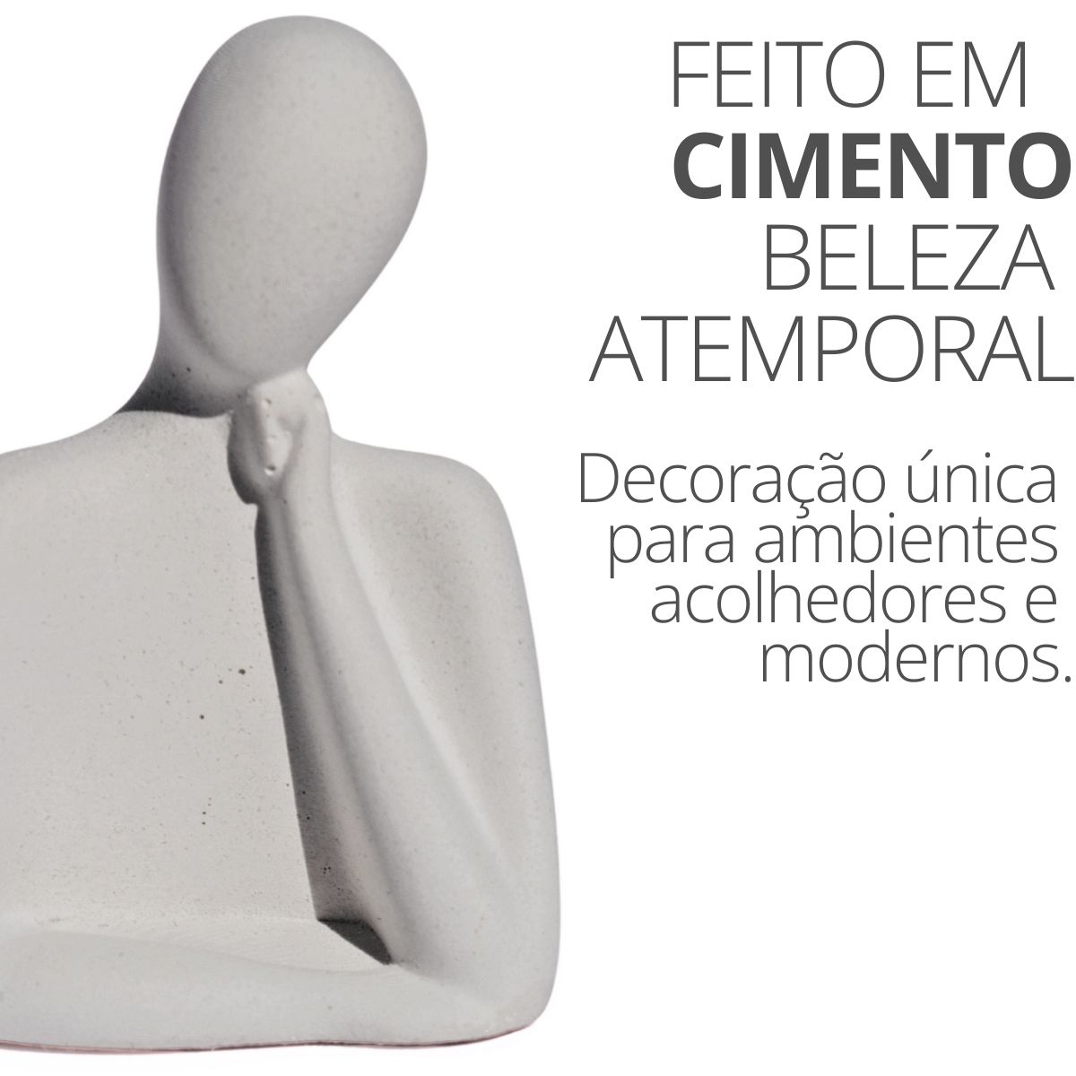 Estátua Decorativa Família Mãe 8cm em Cimento Artesanal - Branco