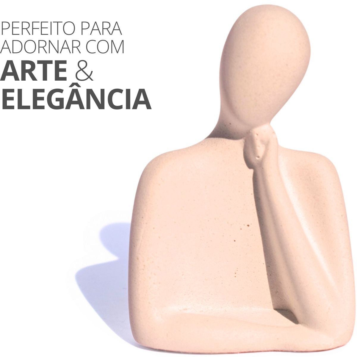 Estátua Decorativa Família Mãe 8cm em Cimento Artesanal - Branco