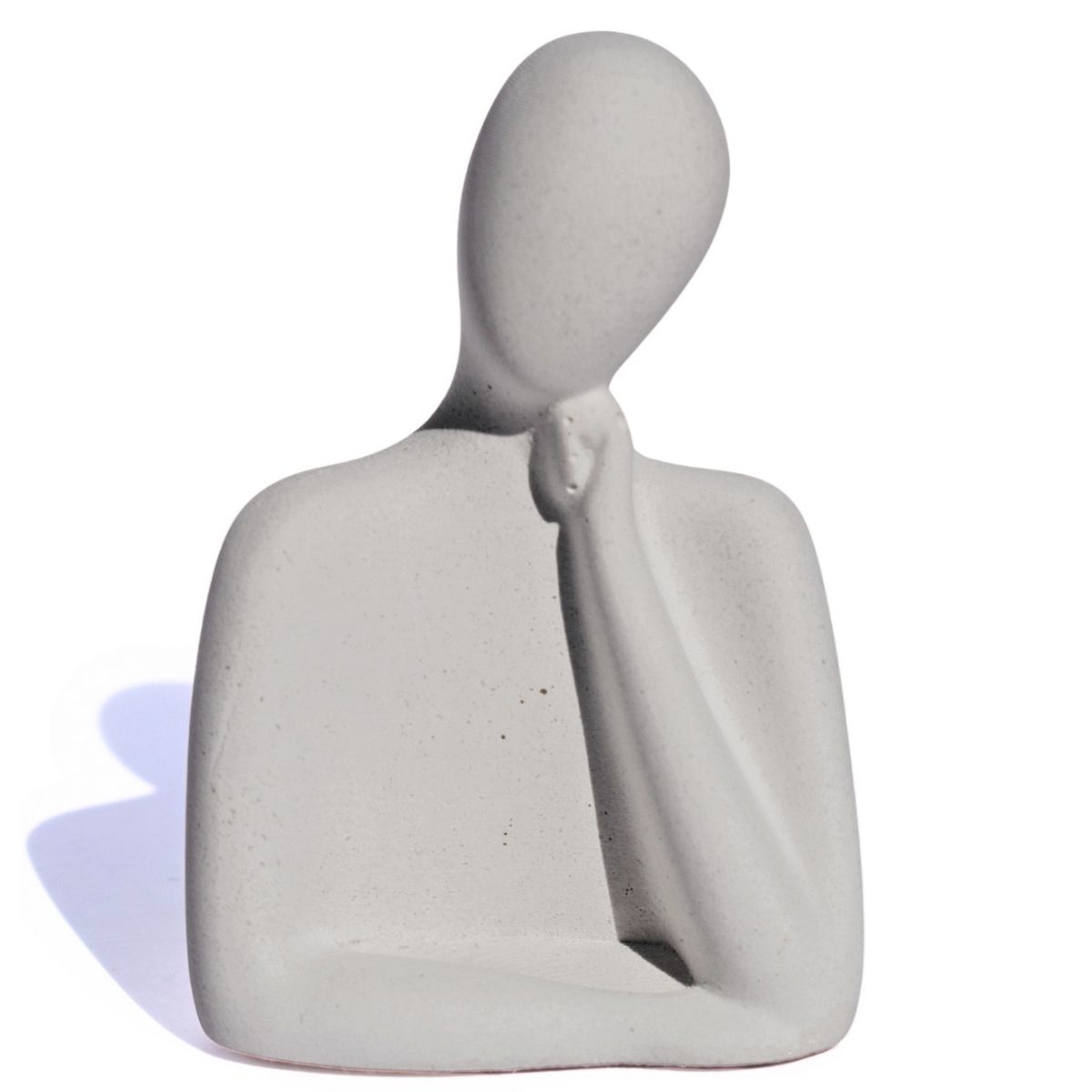 Estátua Decorativa Família Mãe 8cm em Cimento Artesanal - Cinza