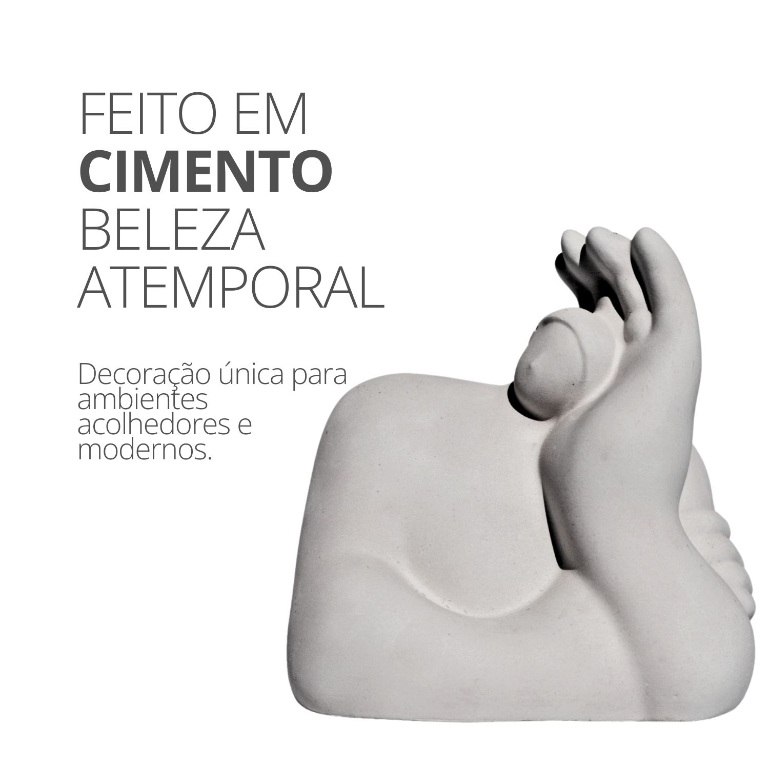 Estátua Decorativa Gigante Admirado Artesanal 9,5x9,5 cm Em Cimento - Amarelo