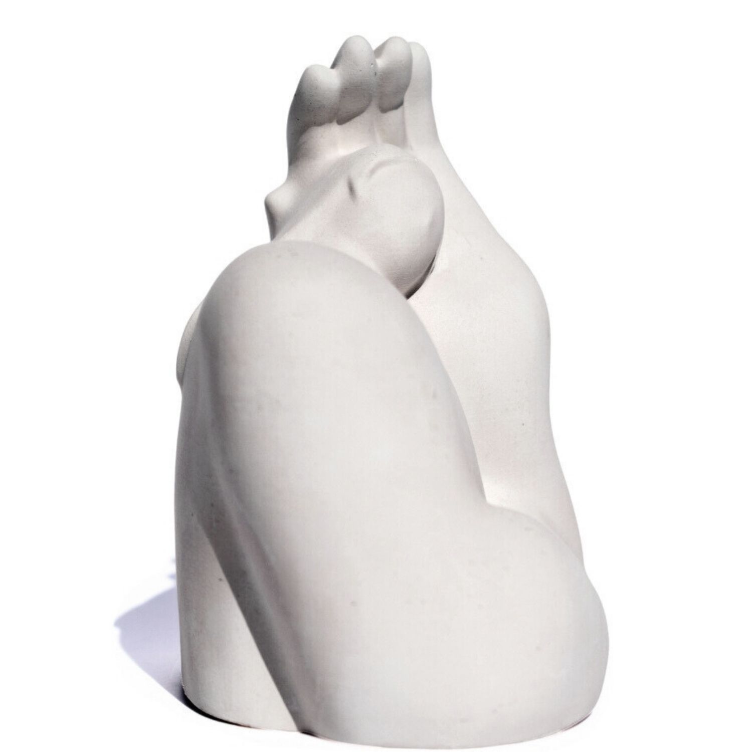 Estátua Decorativa Gigante Admirado Artesanal 9,5x9,5 cm Em Cimento - Branco
