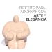 Estátua Decorativa Gigante Pensativo Artesanal 9,5x8,5cm Em Cimento - Amarelo