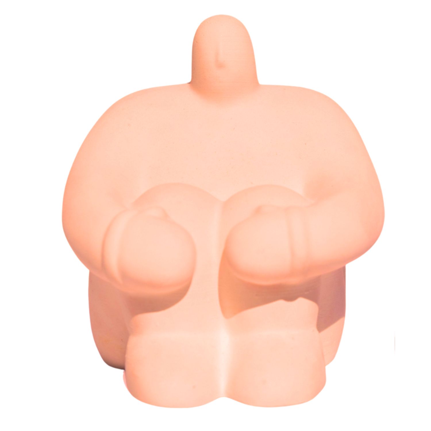 Estátua Decorativa Gigante Pensativo Artesanal 9,5x8,5cm Em Cimento - Laranja