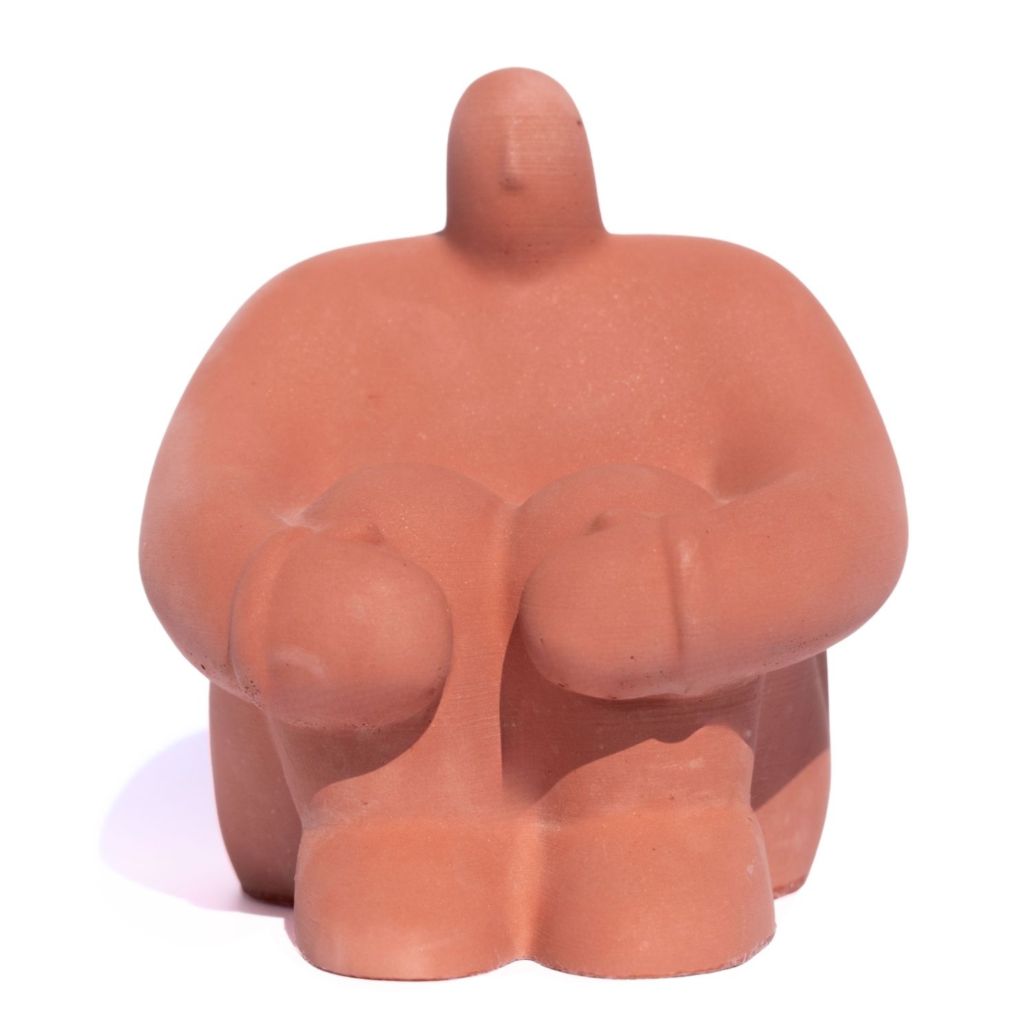 Estátua Decorativa Gigante Pensativo Artesanal 9,5x8,5cm Em Cimento - Vermelho