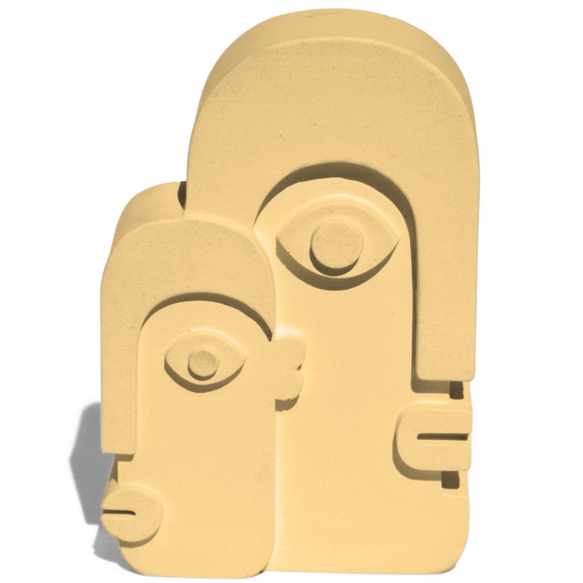 Estátua Decorativa Nórdica Gêmeos 9cm Em Cimento - Amarelo