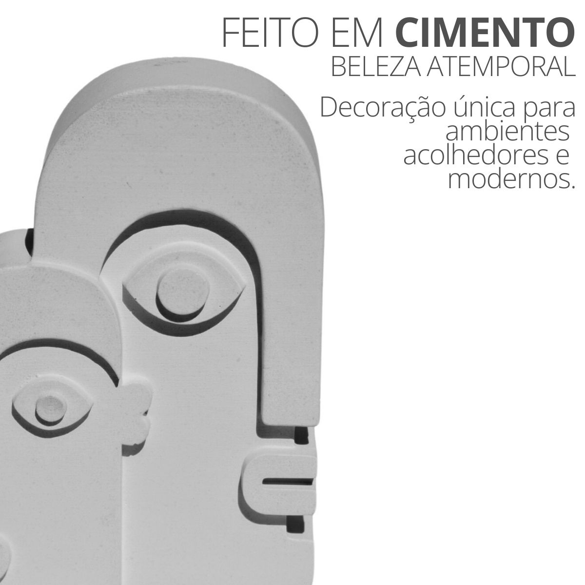 Estátua Decorativa Nórdica Gêmeos 9cm Em Cimento - Branco