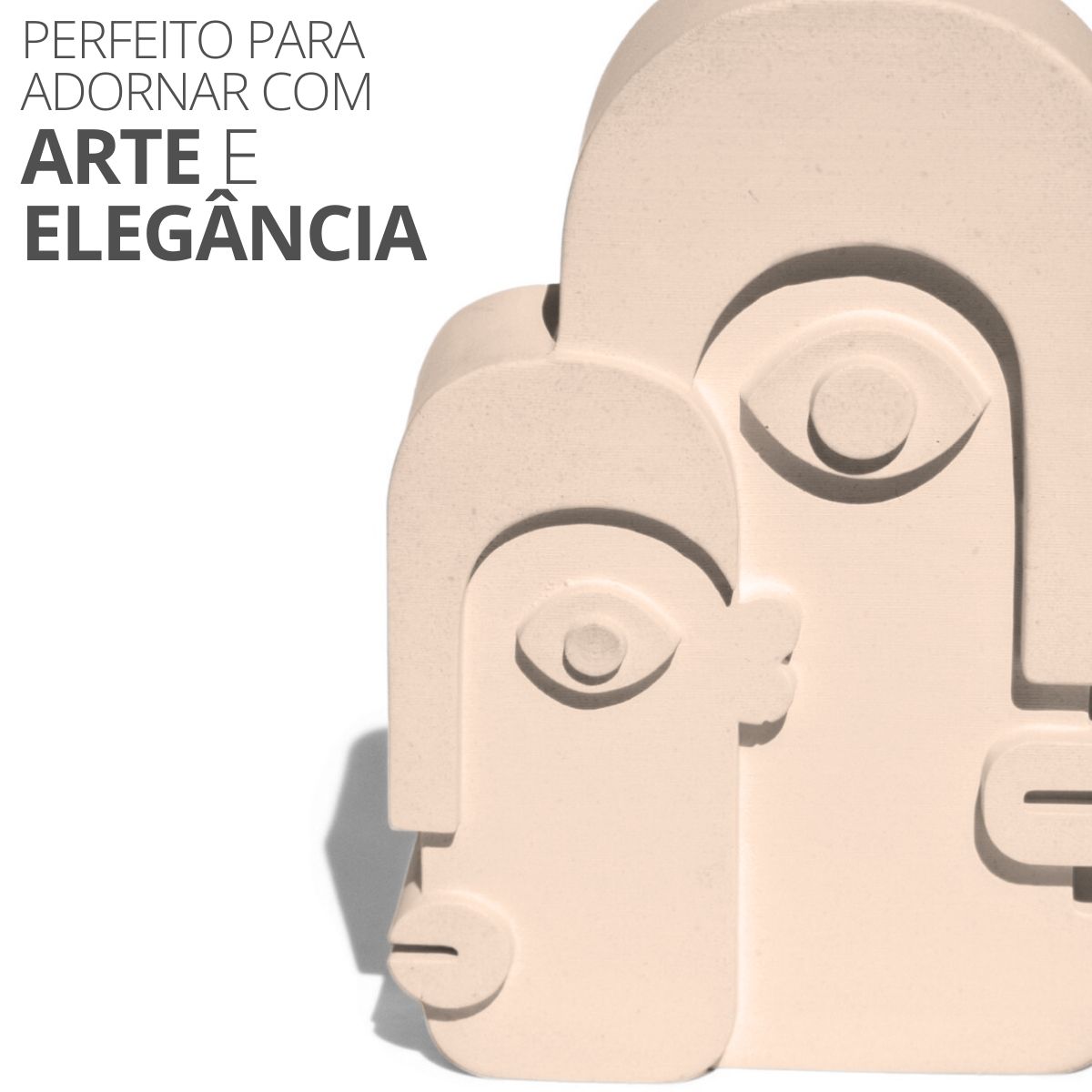 Estátua Decorativa Nórdica Gêmeos 9cm Em Cimento - Branco