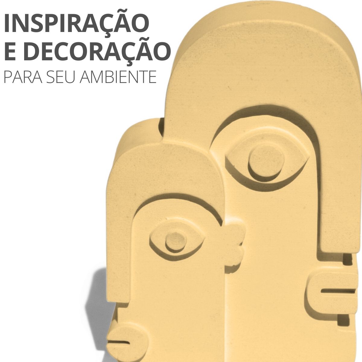 Estátua Decorativa Nórdica Gêmeos 9cm Em Cimento - Branco