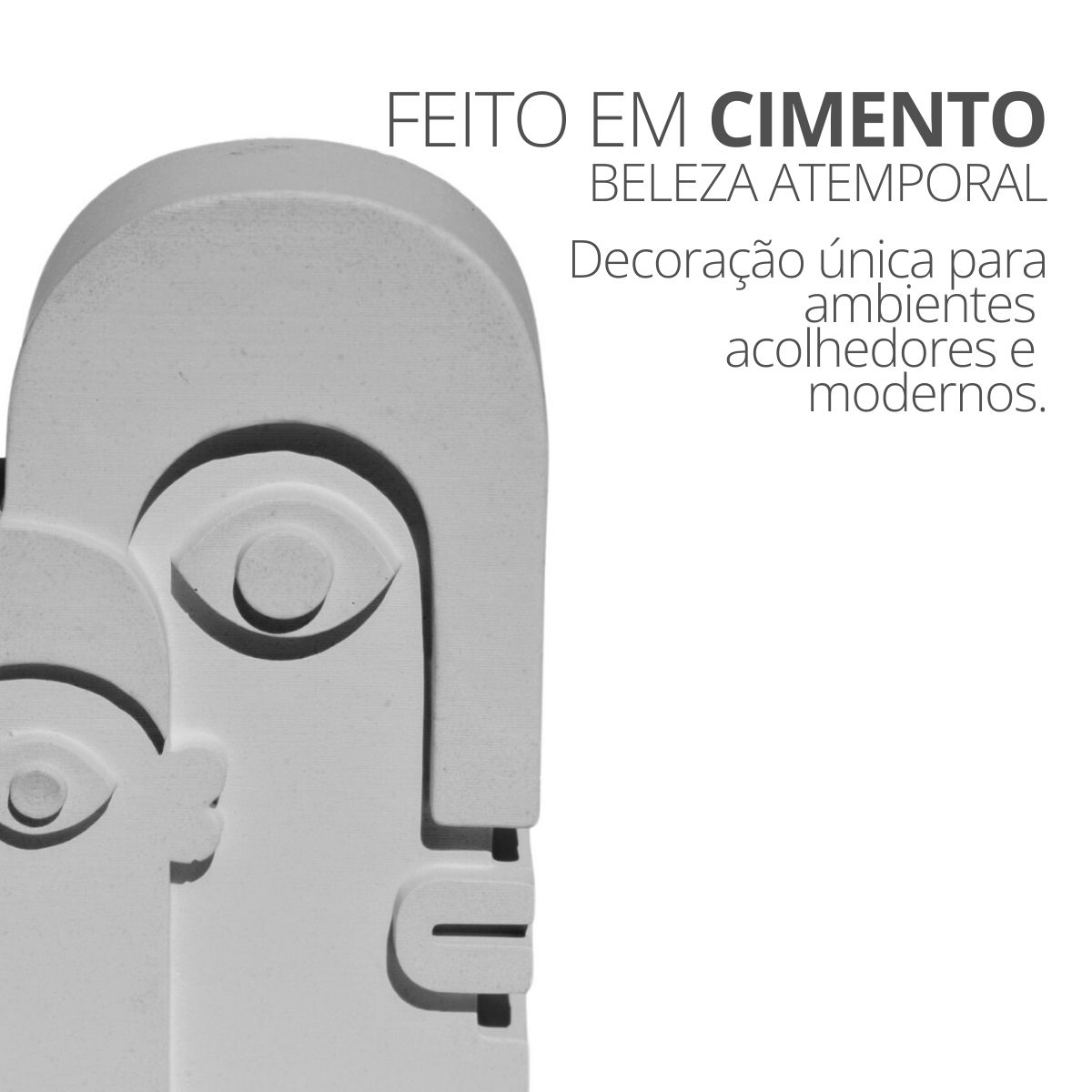 Estátua Decorativa Nórdica Gêmeos 9cm Em Cimento - Palha