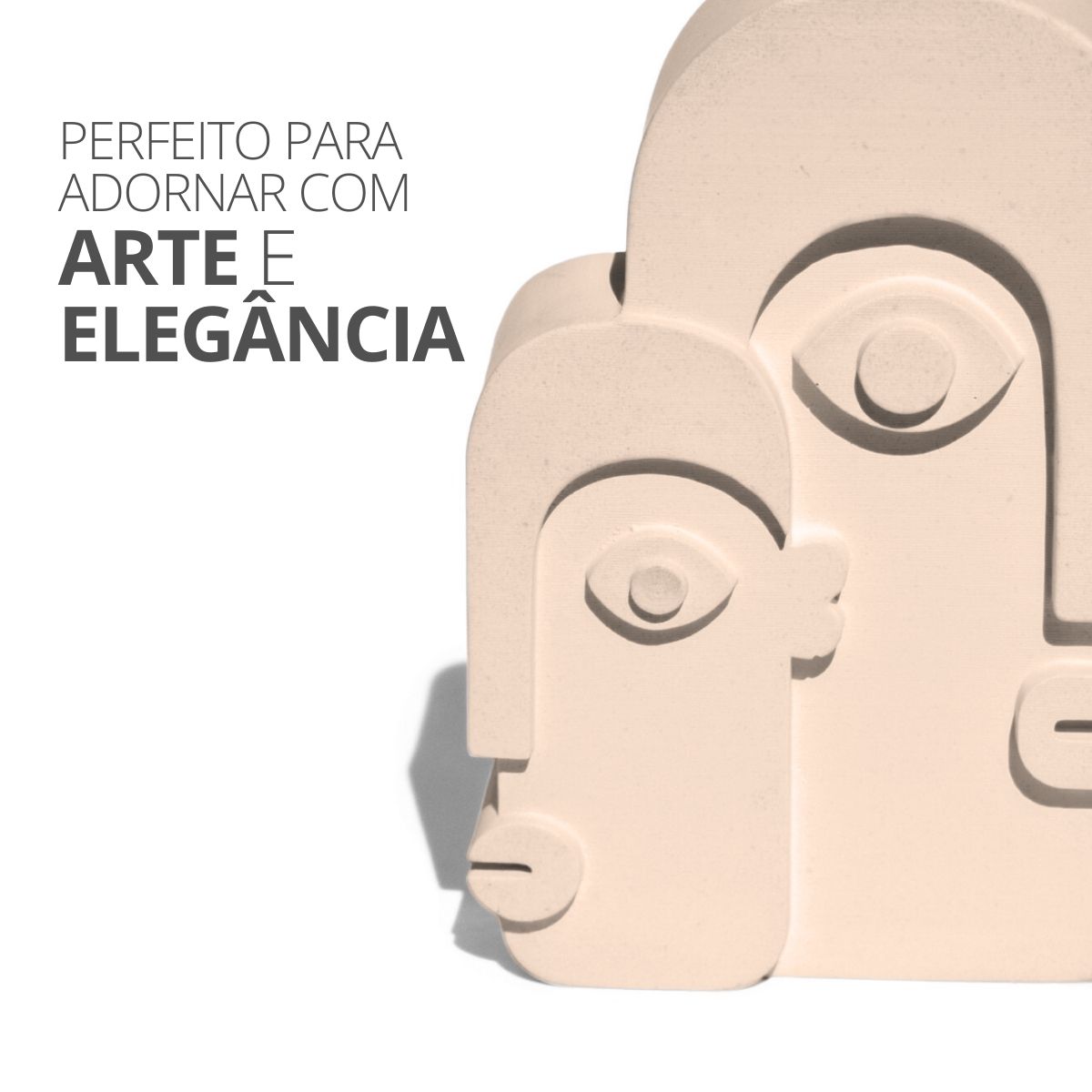 Estátua Decorativa Nórdica Gêmeos 9cm Em Cimento - Palha