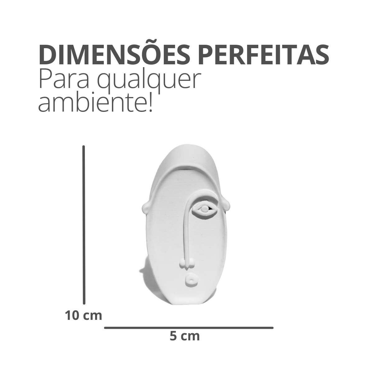 Estátua Decorativa Nórdico Olhar 10cm em Cimento - Branco