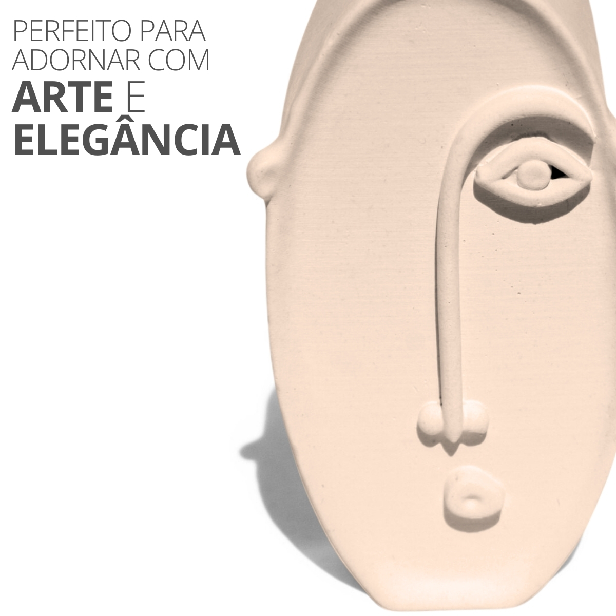 Estátua Decorativa Nórdico Olhar 10cm em Cimento - Branco