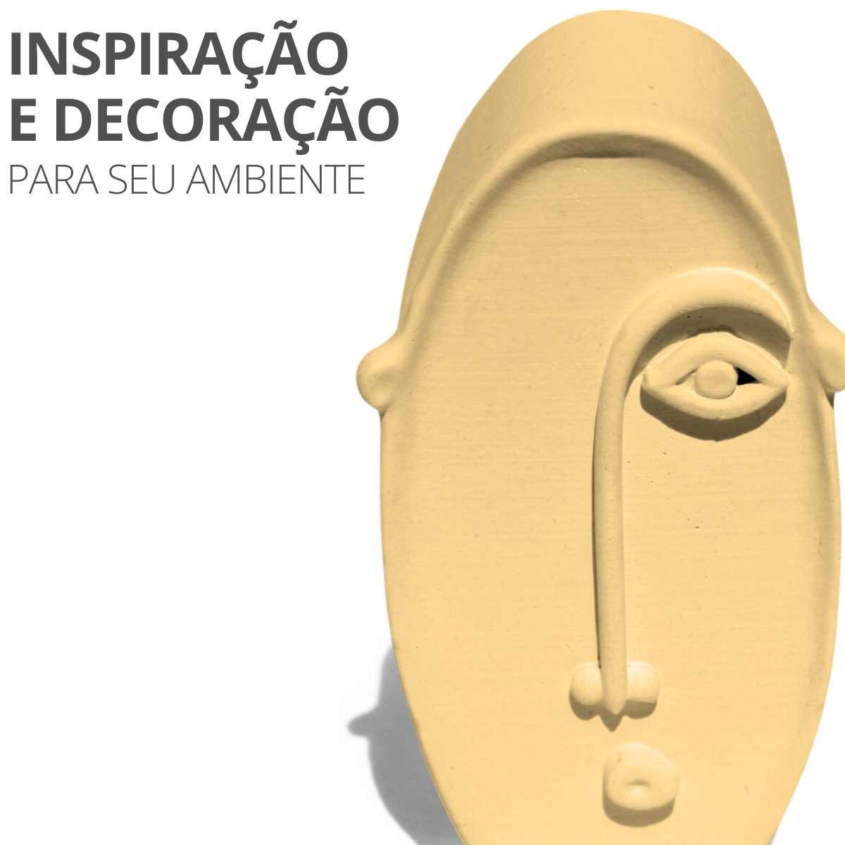 Estátua Decorativa Nórdico Olhar 10cm em Cimento - Branco