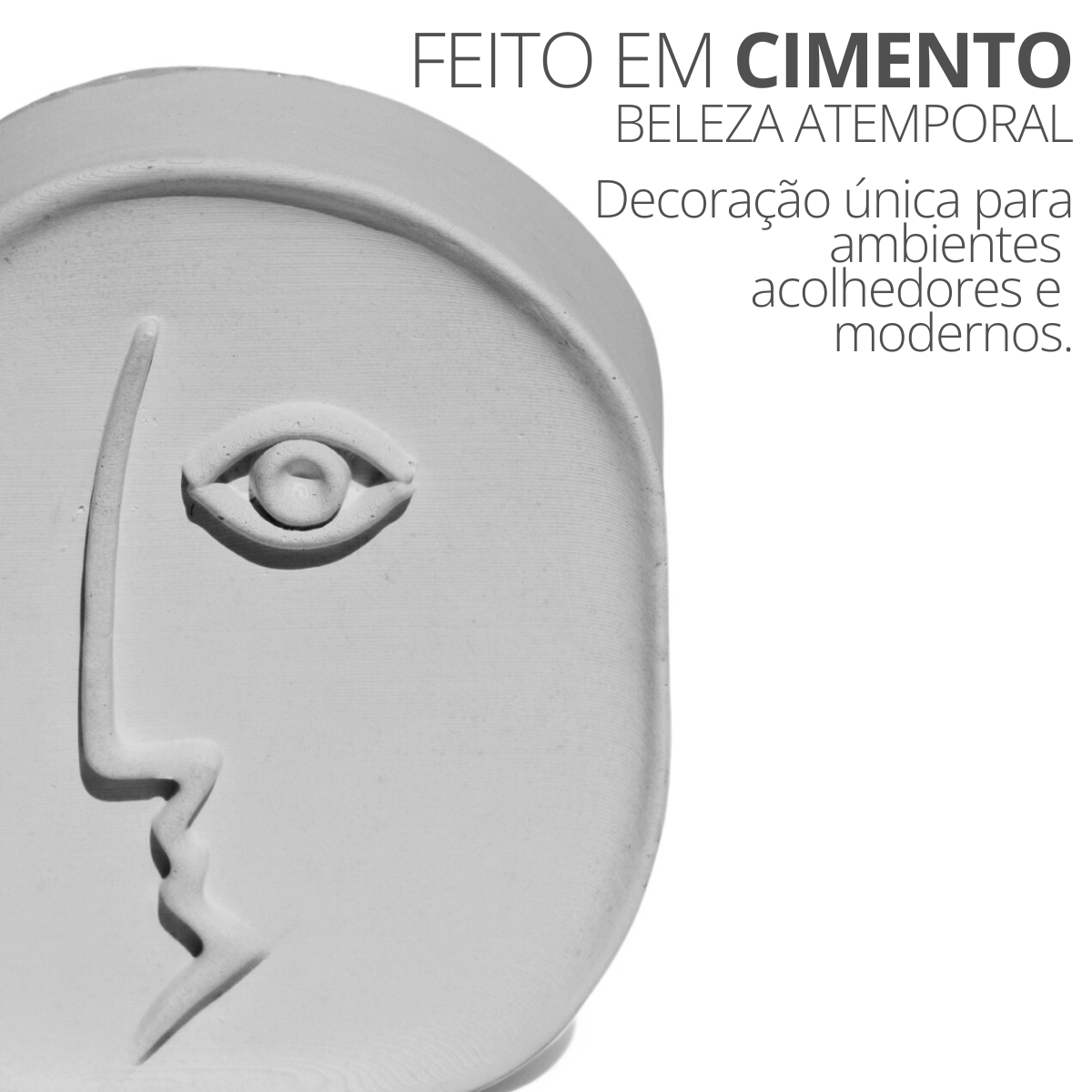 Estátua Decorativa Nórdico Picasso 8cm Em Cimento - Cinza