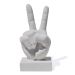Estatua Decorativa Paz e Amor Artesanal 17cm Em Cimento - Cinza