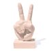 Estatua Decorativa Paz e Amor Artesanal 17cm Em Cimento - Palha